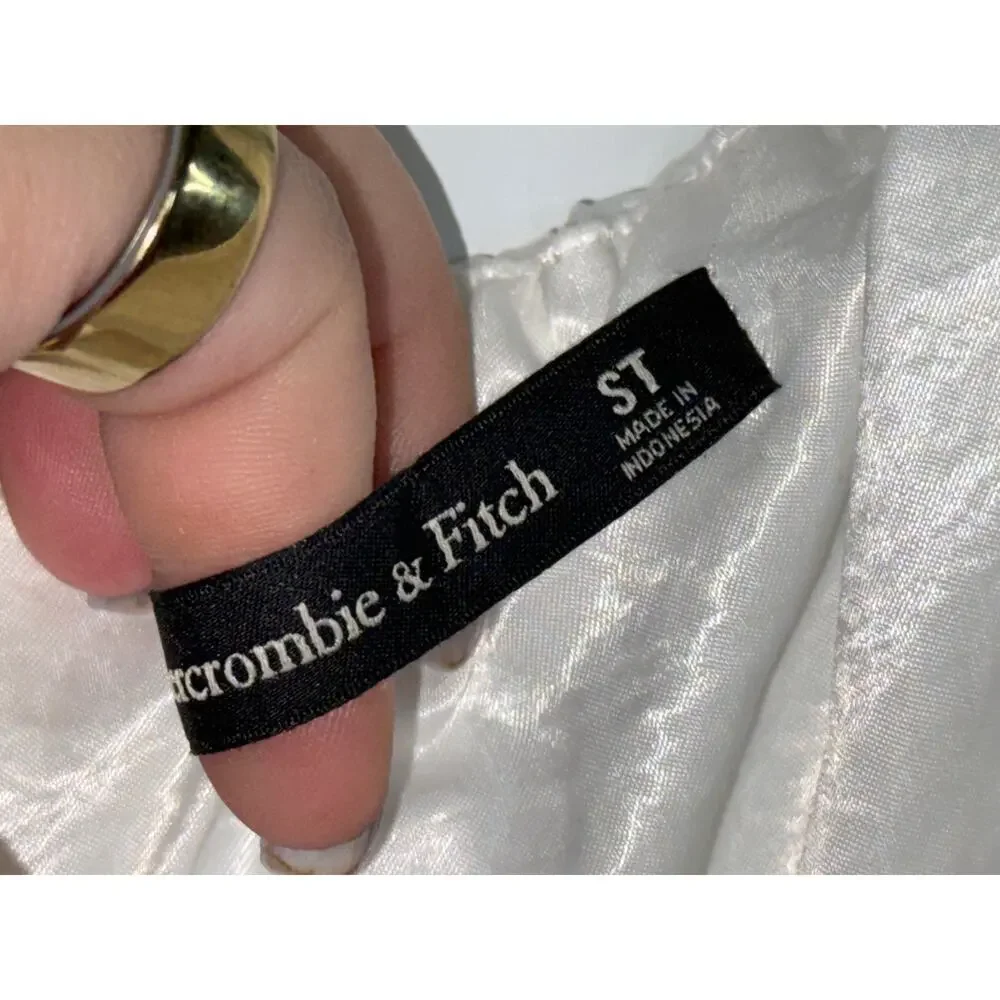 Abercrombie & Fitch White Ivory Satin Maxi Strapless Slip Dress Womens Size S